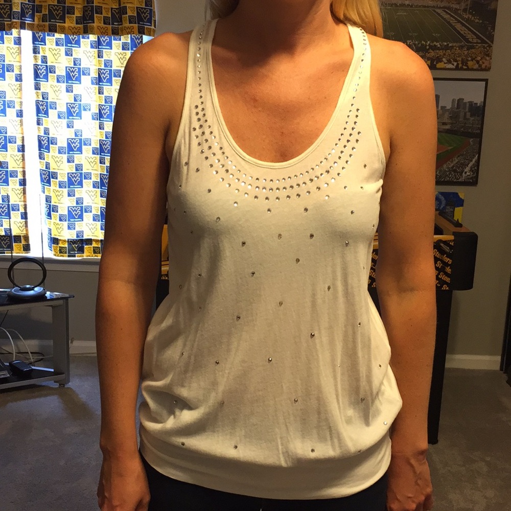 Express rhinestone racer back tank